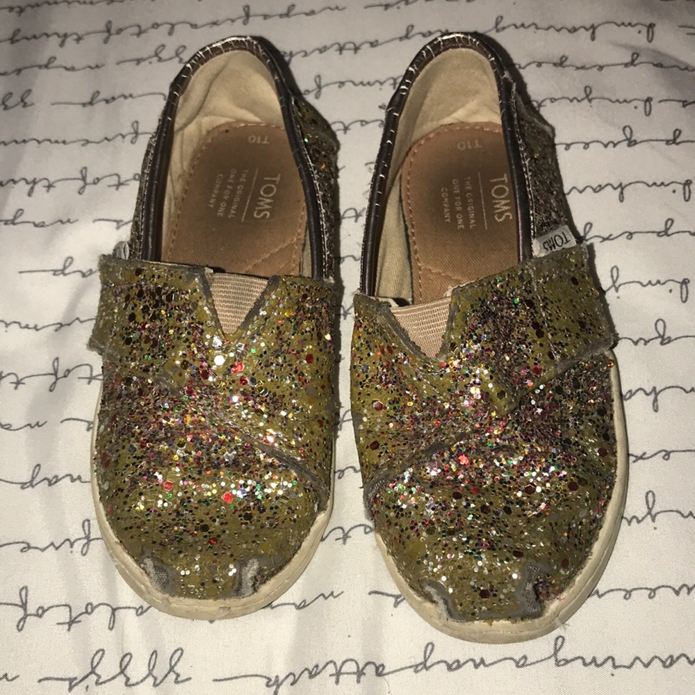 Toms Toddler Size 10 Glitter Shoes